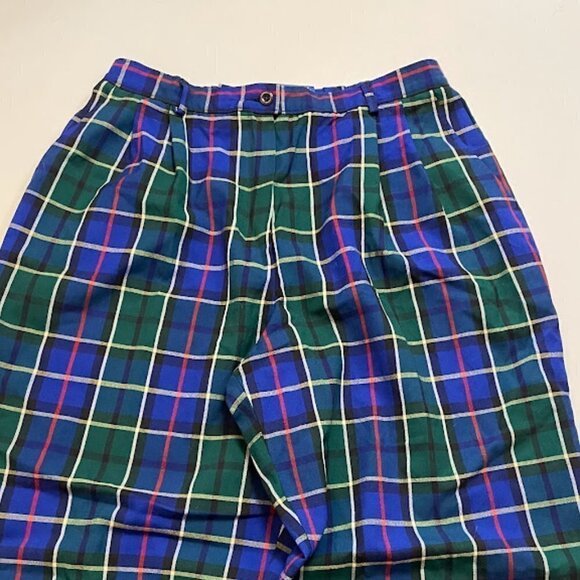 Vintage Pendleton Pant Trouser Tartan Plaid Wool High Waist Straight Leg Winter - Picture 2 of 9